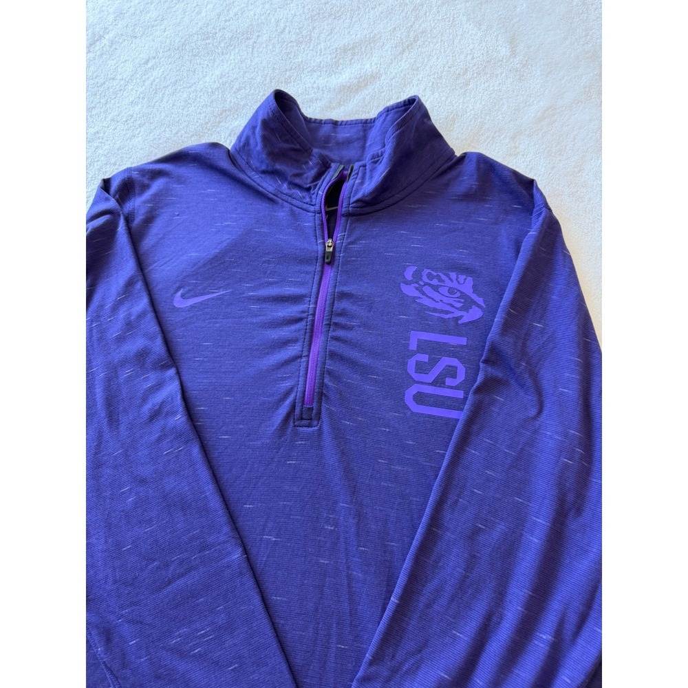LSU Tigers Womens XXL Nike Dri-FIT Quarter Zip Pullover Purple Space Dye Heather